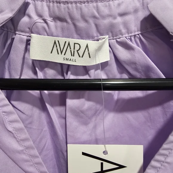 AVARA Lavender Ruffle-Trim Puff Sleeve Blouse - Picture 2 of 4